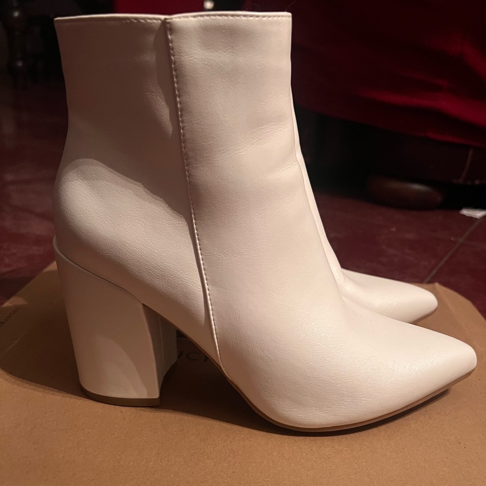 White booties size 8